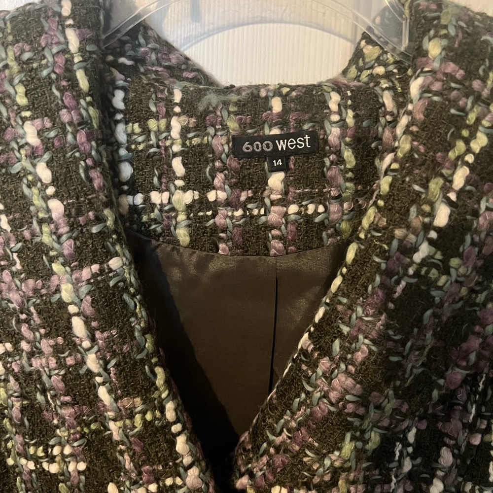 Chic Women's 600 West Women Tweed Wool Blend Blazer - Picture 3 of 5